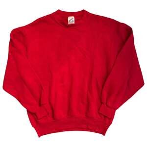 Vintage 90s JERZEES Mens Crewneck Sweatshirt Red